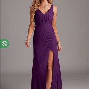 Split Leg Purple Gown